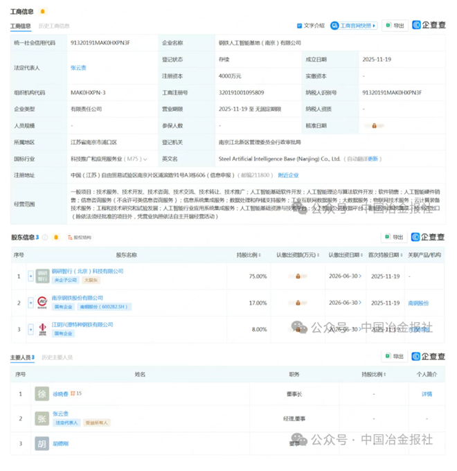 三大钢铁企业联合组建人工智能公司
